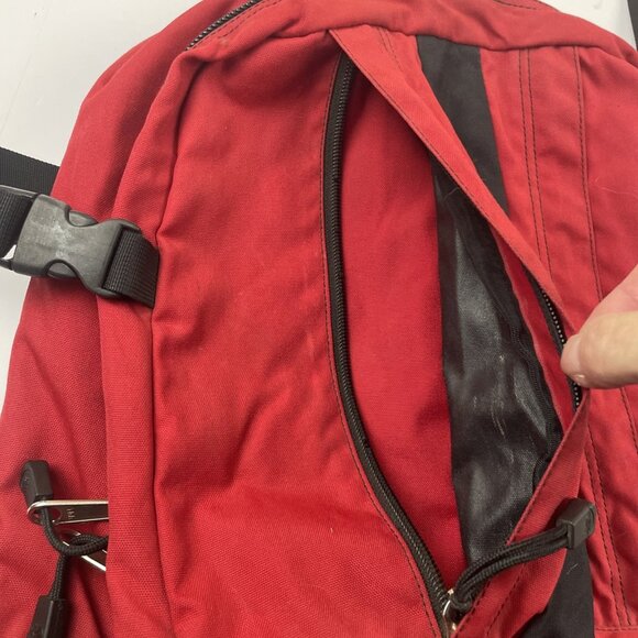 Vintage The North Face Backpack Hike Travel School Padded Waist Chest Clip Red - Picture 8 of 14